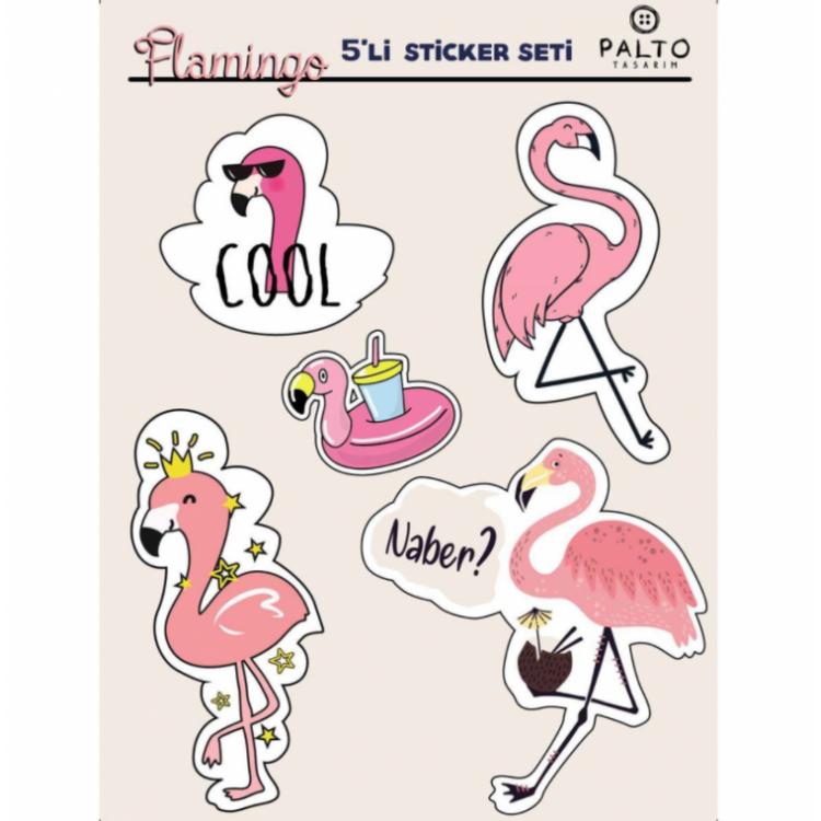 Flamingo 5'li Sticker Seti